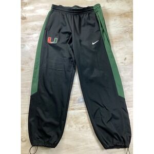 Nike Miami Hurricanes Track Pants Black Green Training Warmup Sweatpants